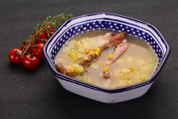 Peas soup with ribs
