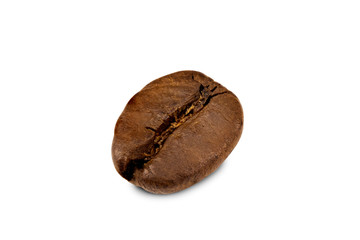 Obraz premium Close up of a coffee bean, Roasted coffee beans isolate on white background
