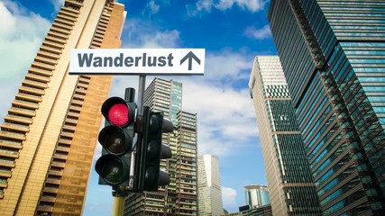 Street Sign the Direction Way to Wanderlust