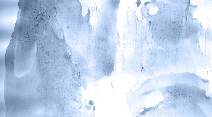 Abstract watercolor background hand-drawn on paper. Volumetric smoke elements. Navy blue color. For design, web, card, text, decoration, surfaces.