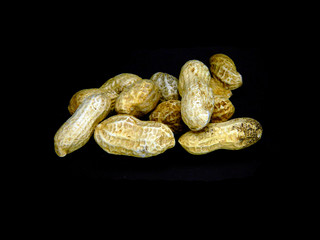 walnut isolated on black background