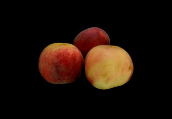 peach isolated on black background