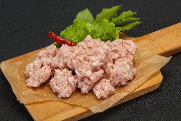 Homemade pork minced meat for cooking
