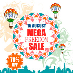 easy to edit vector illustration of Happy Independence Day of India tricolor background for 15 August Big Freedom sale promotion banner