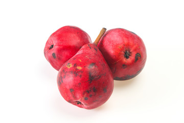 Ripe sweet red pear heap