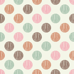 Polka dots seamless pattern. Mosaic of ethnic figures. Patterned texture. Geometric background. Can be used for wallpaper, textile, invitation card, wrapping, web page background.