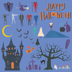 A set of vector illustrations for Halloween theme