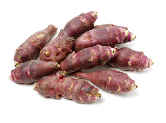 Jerusalem artichoke on a white background