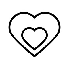 Heart Icon Vector design element. Love symbol, sign.outline style. isolated black on white background. vector illustration-01