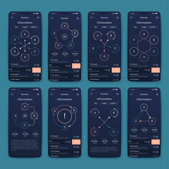 Different UI, UX, GUI screens and flat web icons for mobile apps