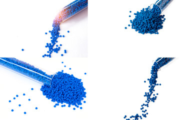 Total of plastic beads. Close-up of plastic polymer granules. polymer plastic. polymer pallet....