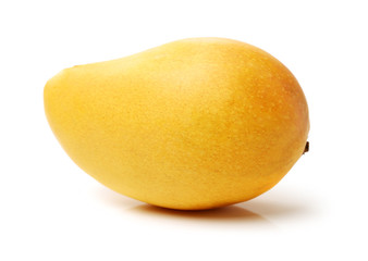 Mango on white background. Juice, produce.