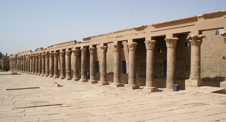 Fototapeta premium Philae temple and island in the reservoir of the Aswan Low Dam, Egypt