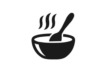 bowl stirring icon with smoke