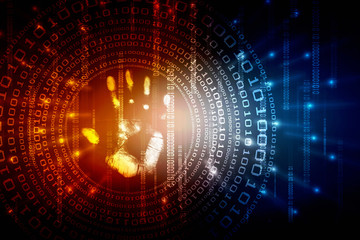 Fingerprint Scanning Technology Concept 2d Illustration