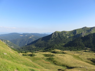 Fototapeta na wymiar Mountain valley landscape and Mountain range