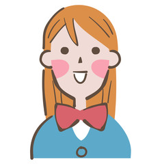 笑顔の女子高校生　イラスト