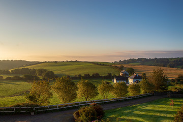 irish countryside, scenic landscape view in the morning