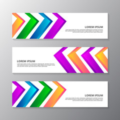 Business Banner Template with Colorful Gradient Style, Layout Modern Design, Corporate web header or footer
