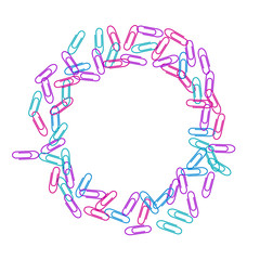 Stationary paperclips isolated on white background