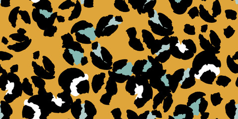 Leopard spots seamless pattern design. Vector illustration background
