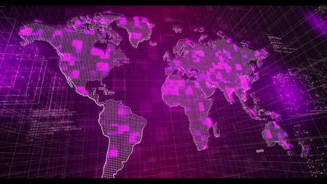 Digital hi-tech map. 4K motion graphics background. Suitable for: news, tv, broadcast, blogs, geographical news.