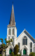 Wooden church, Nelson, New Zealand. Vertical.