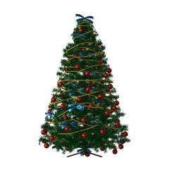 Christmas tree, isolate on a white background. 3D rendering of excellent quality in high resolution
