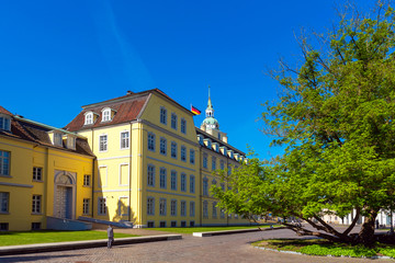 Fototapeta na wymiar View of Oldenburg Castle, Oldenburg, Germany. Copy space for text.