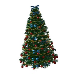 Christmas tree, isolate on a white background. 3D rendering of excellent quality in high resolution