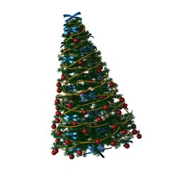 Christmas tree, isolate on a white background. 3D rendering of excellent quality in high resolution