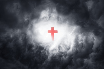 Scary epic sky with menacing clouds. Hurricane wind with a thunderstorm. Stock background, photo