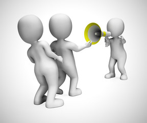 Megaphone used to give opinion announcement or make a speech - 3d illustration