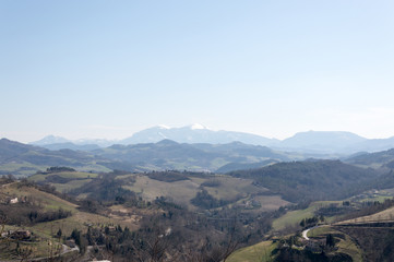 Obraz premium Panoramic view of the hills around Urbino