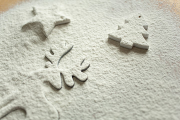 Christmas and holiday baking background, top view