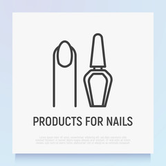 Nail polish and manicure thin line icon. Vector illustration for beauty shop.