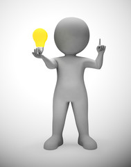 Ideas and inspiration concept depicted by a light bulb - 3d illustration