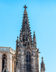Fototapeta na wymiar Cathedral of the Holy Cross and Saint Eulalia, Barcelona, Catalonia, Spain. Vertical.
