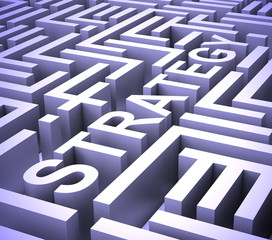 Business strategy concept icon means an overall plan of operation - 3d illustration