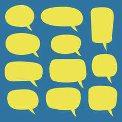 Set of speech bubbles. Blank empty vector white speech bubbles. Cartoon balloon word design.