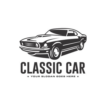 Classic car logo vector