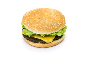 Street food potato, burger on a white background isolated. Fast food street food.