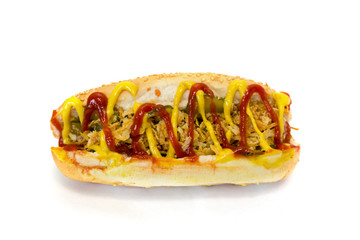 Fast food street food. Street food potato, burger on a white background isolated