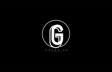 Creative Initial G Letter Line Moderm Minimalist Grungy Logo