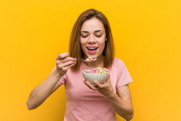 Young woman having a breakfast.