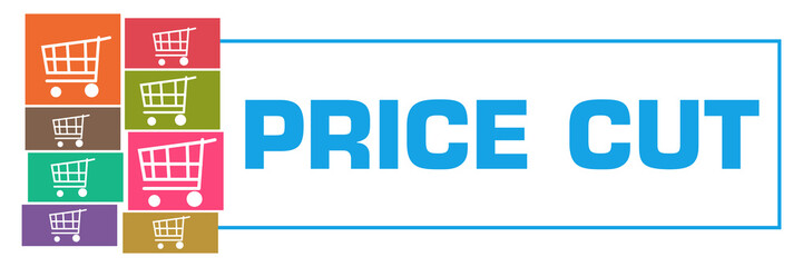 Price Cut Colorful Shopping Carts Grid Left Box Horizontal 