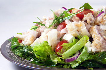 salad with fried squid