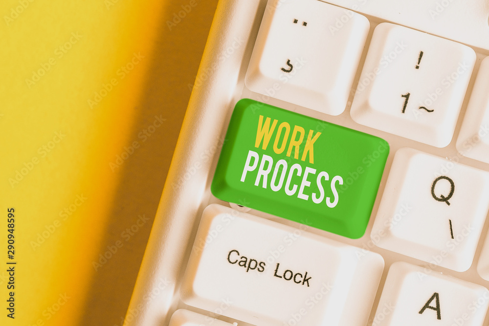 Fototapete handwriting text writing work process. conceptual photo standard procedures how to handle a particul