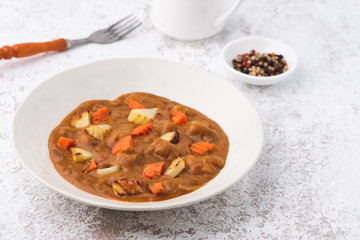 curry with potato and carrot Japan food background