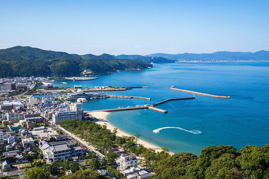 Cityscape of Sumoto city and port ,Awaji island ,hyogo,Japan